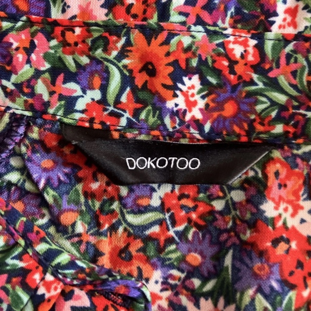 Dokotoo Women’s Floral Balloon Sleeve Button Down Blouse Top Shirt Casual Office - Picture 7 of 15
